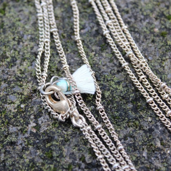 [5/$25] Long Gold Tassel Chain Necklace Pink Gem - Picture 4 of 4